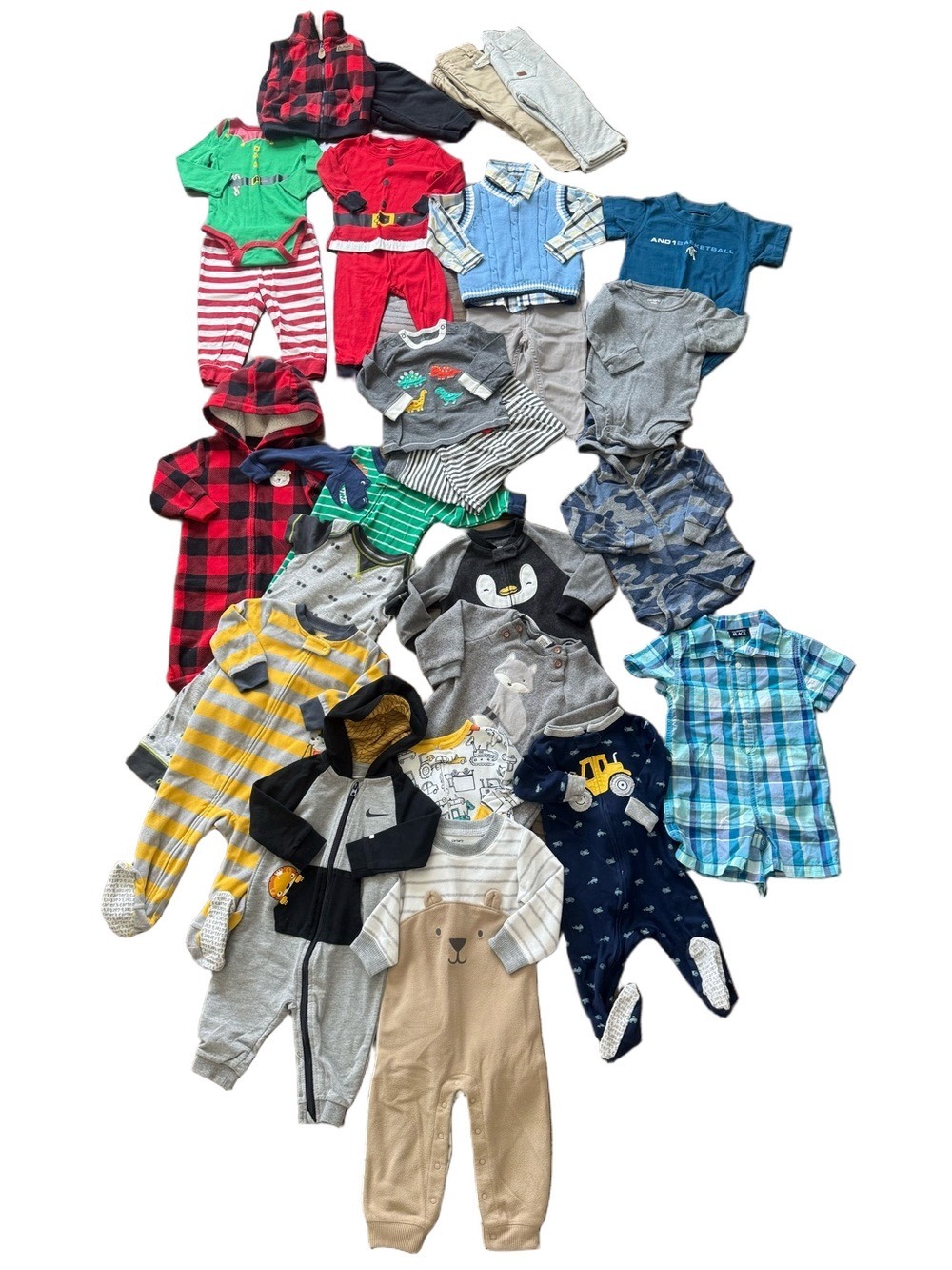Nike Carter’s Baby Boy Bundle Footies Pajamas Christmas Pants Outfits 12 Months